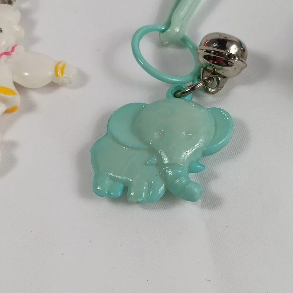 1980s Bell Charms Baby Bottle Clown Elephant Charms Lot Loose Played With Toys